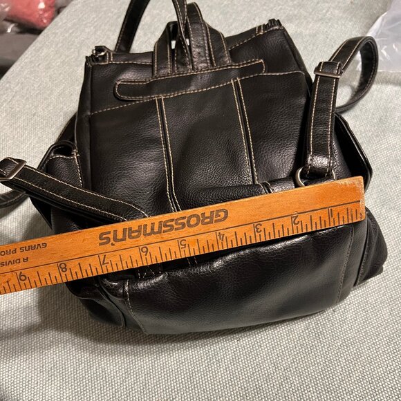 Mini No Name leather Backpack Black Tan stitching - Picture 11 of 12